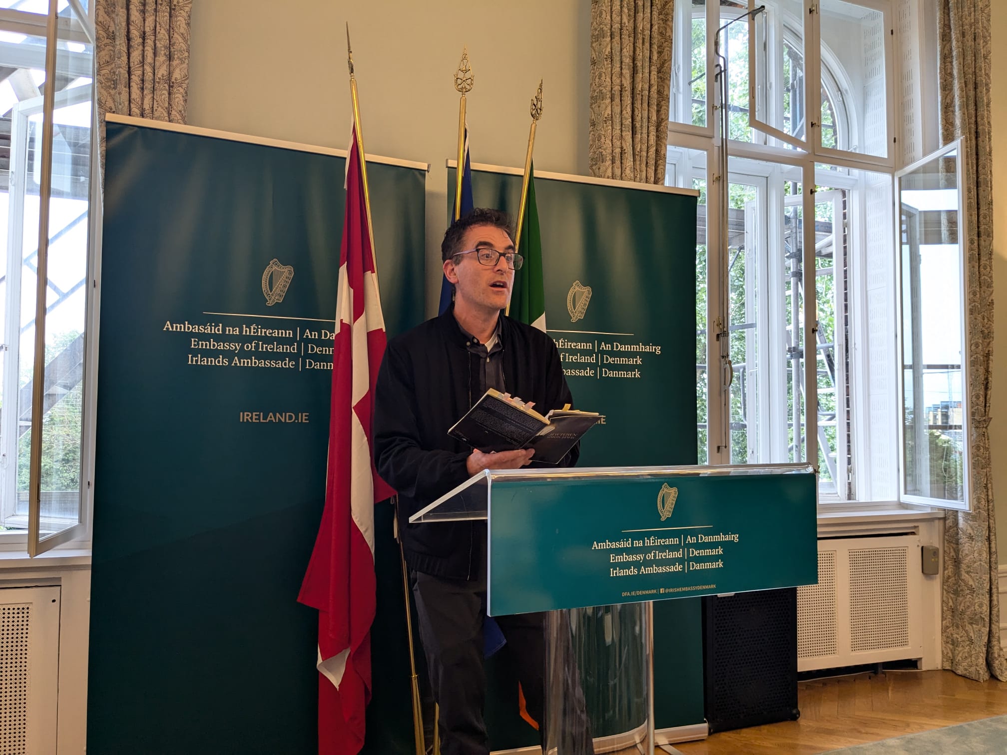 Reading in the Irish Embassy, Copenhagen